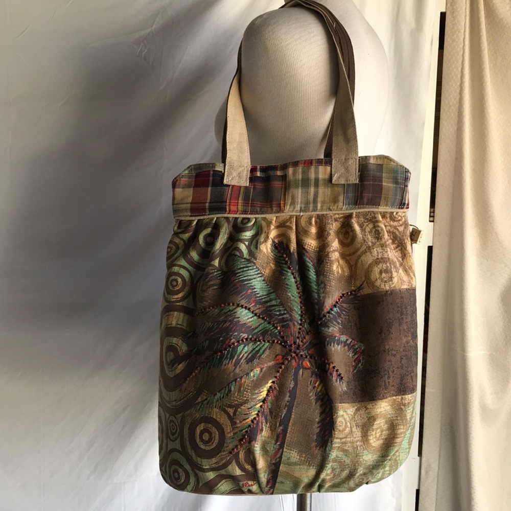 Paul Brent large canvas palm tree design bag